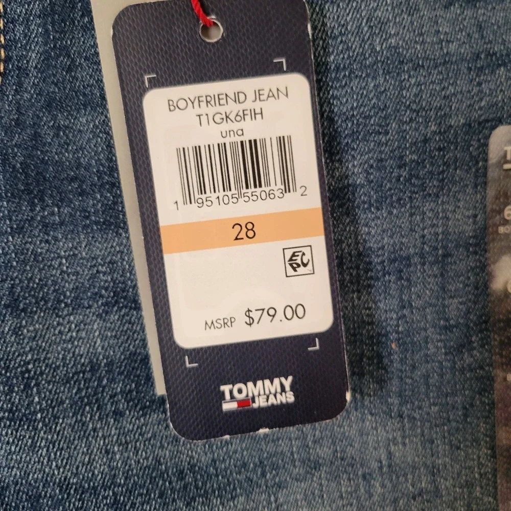 Tommy Hilfiger Women Boyfriend Jeans Ankle Size 6 Distressed Medium‎ Wash New - Picture 4 of 7